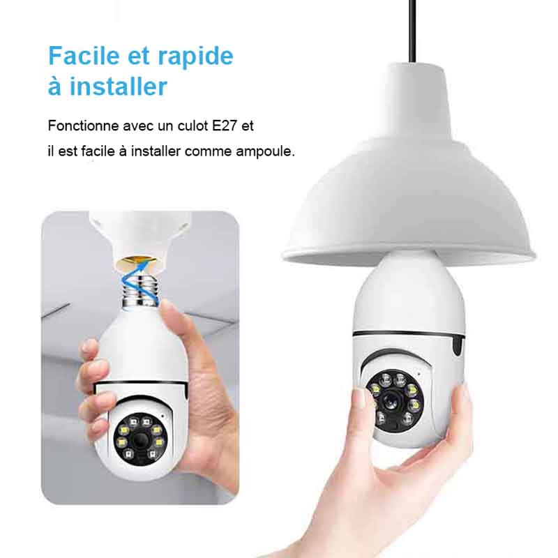 Caméra Wifi Dome E27 PTZ Blanc AC100-240V