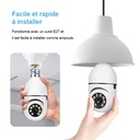Caméra Wifi Dome E27 PTZ Blanc AC100-240V
