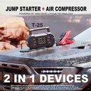 Booster de batterie S-T25 series 4en1 Gonfleur/LED/Chargeur USB DC12V - 5