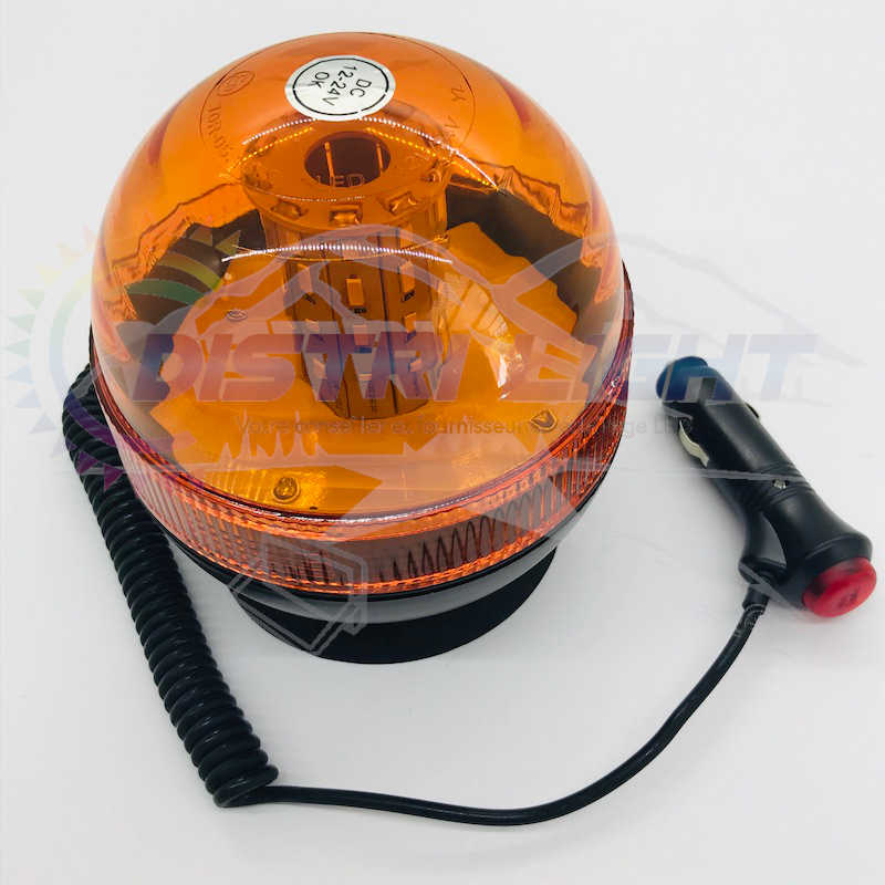 Gyrophare LED aimanté avec prise allume cigare TBL-180 DC12/24V Orange