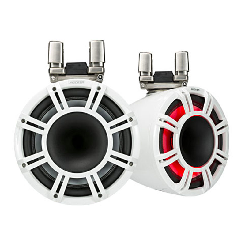 Satellites blanc marine LED KMTC 300W 200mm 4ohms Kicker 207*286mm KI-45KMTC8W