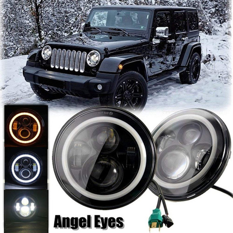 Feux LED Jeep wangler 8" clignotant, feux de jour, croisement, route DC12V