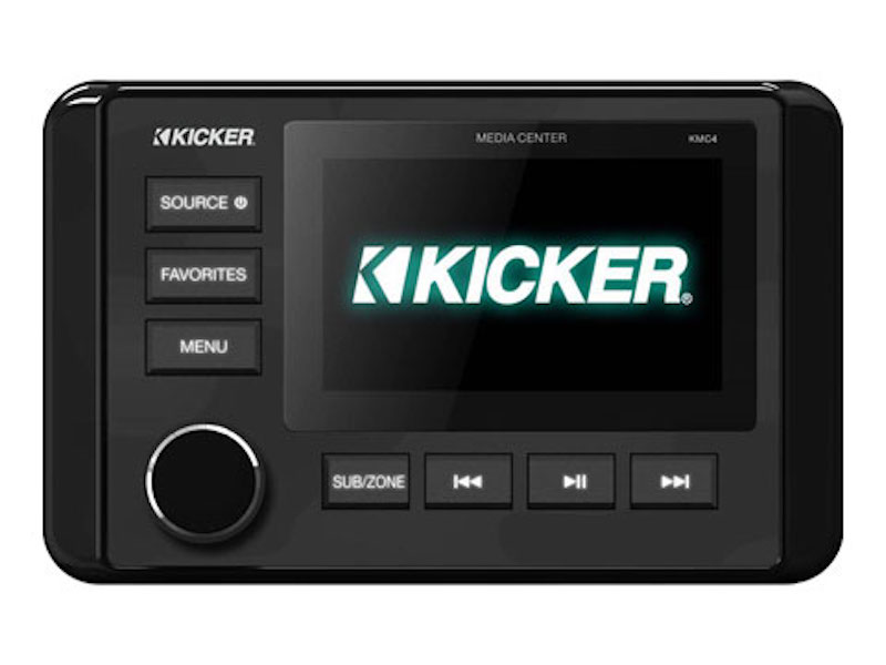 Autoradio marine KM Bluetooth USB FM AUX 2 Zones Kicker 139,7*88,9*31mm E76,2*100mm KI-46KMC4