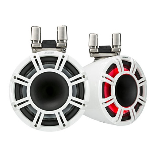 [BATAUD85782] Satellites blanc marine LED KMTC 300W 20Cm 4ohms Kicker KI-45KMTC8W