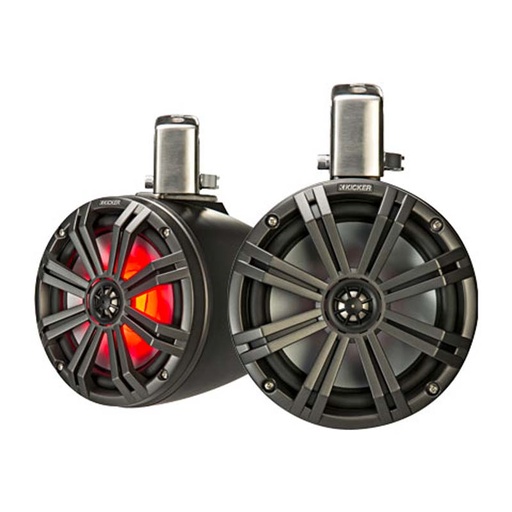 [BATAUD85775] Satellites noir marine LED KMTC 300W 20Cm 4ohms Kicker KI-45KMTC8