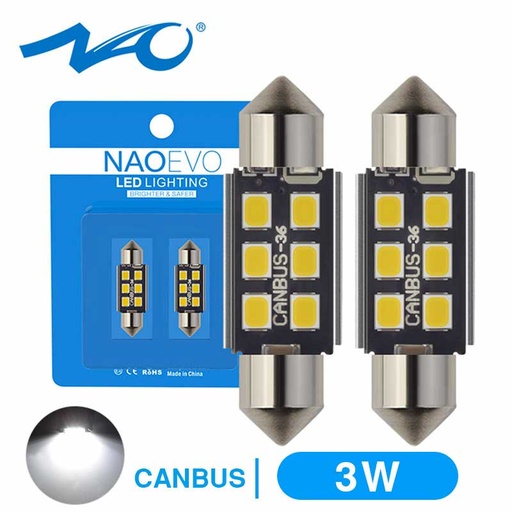 Ampoules LED Navettes FES/C5W 6SMD3535 Canbus