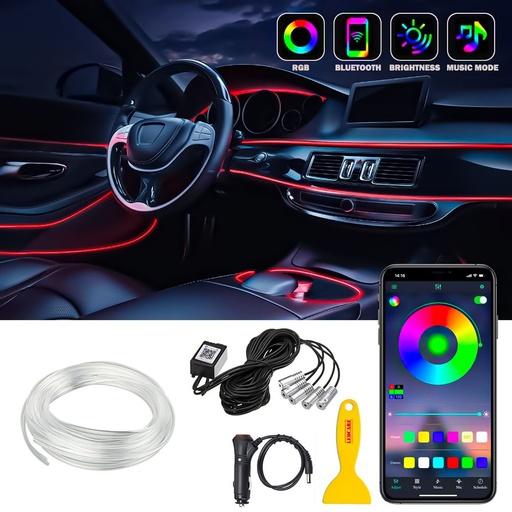 Kit éclairage RGB intérieur 4x9LED avec contrôleur audio DC12V (copie)